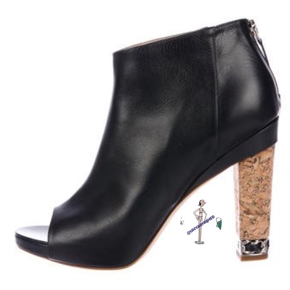 chanel peep toe booties